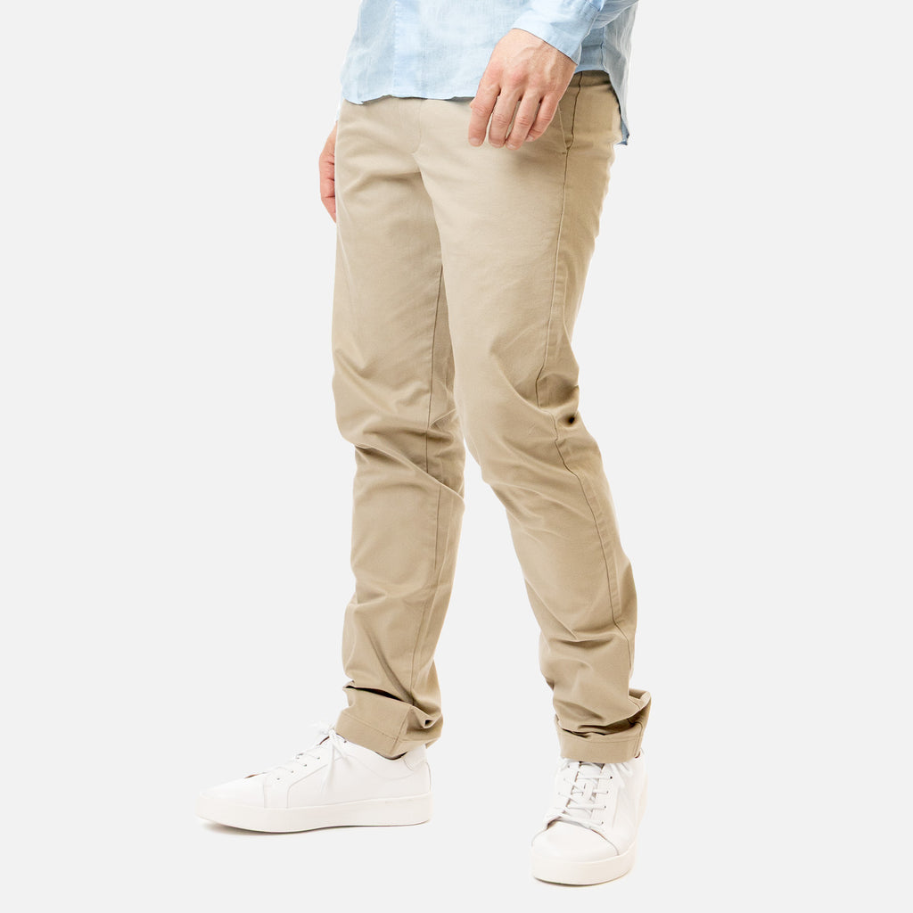 Straight Leg Fit Chino Pants - Khaki