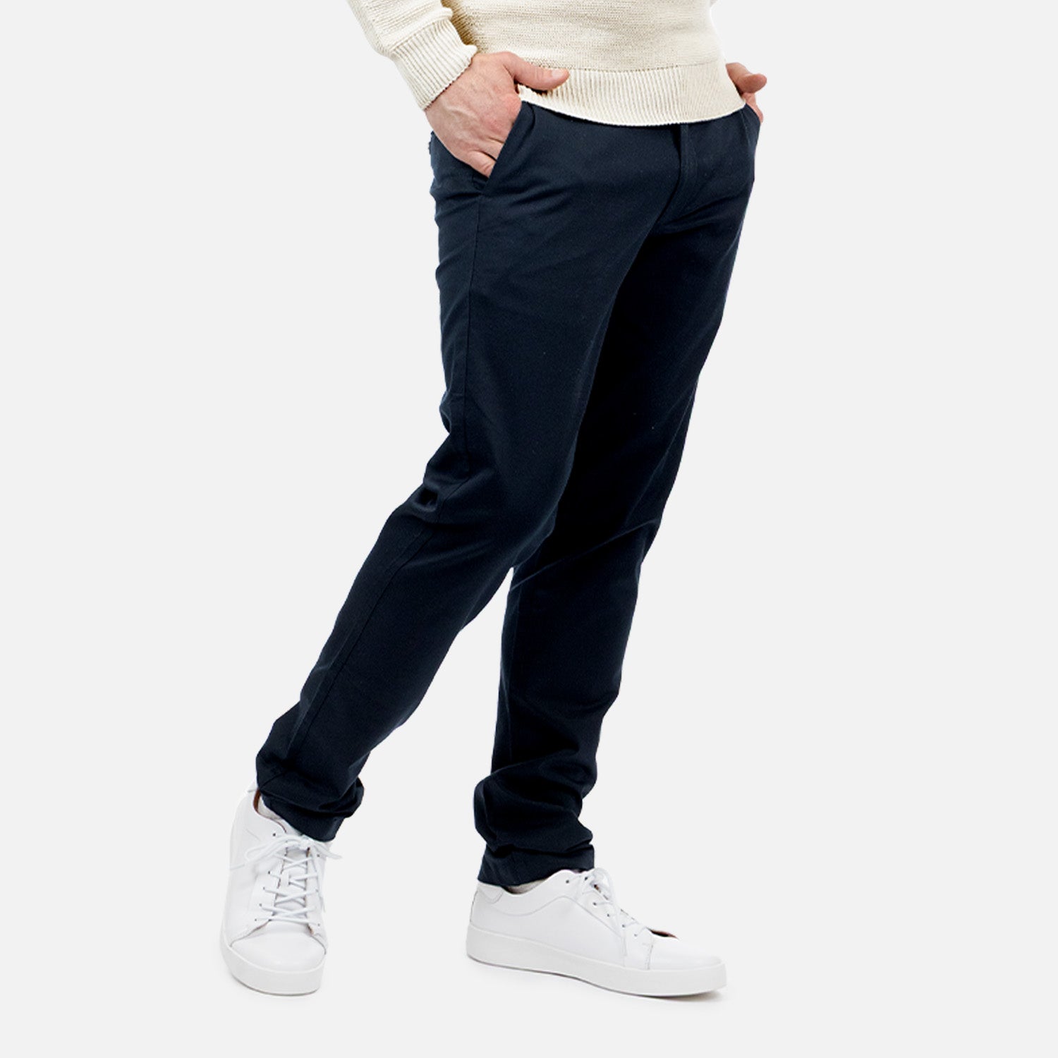 Straight Leg Fit Chino Pants - Navy