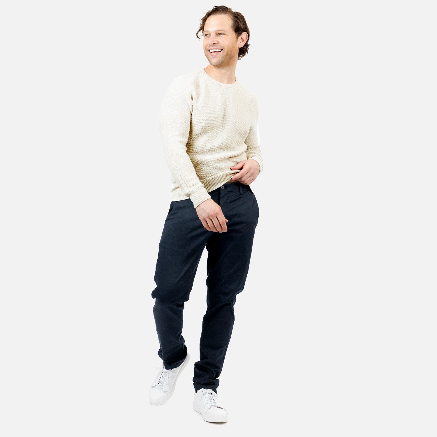 Straight Leg Fit Chino Pants - Navy